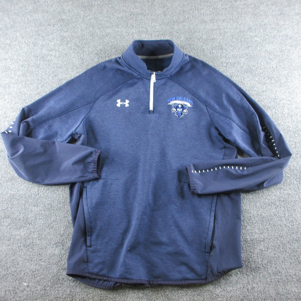 Under Armour Track‎ Jacket Mens M Blue ColdGear 1/4 Zip New Orleans Track Field